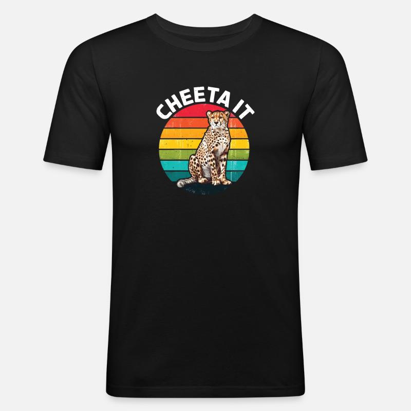 Cheeta It - Männer Slim Fit T-Shirt - Schwarz