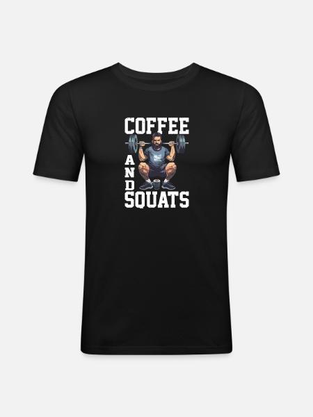 Coffee And Squats 15 - Men's Slim Fit T-Shirt - black