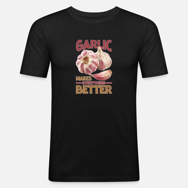Garlic Makes Everything Better 20 - Männer Slim Fit T-Shirt - Schwarz