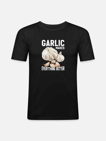 Garlic Makes Everything Better 21 - Men's Slim Fit T-Shirt - black