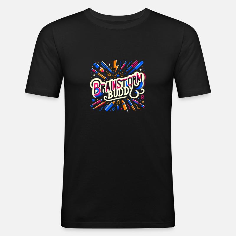 Brainstorm Buddy 10 - Men's Slim Fit T-Shirt - black