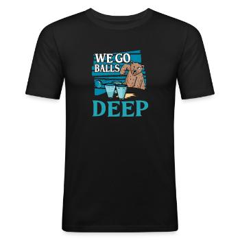 Nous allons loin 14 - T-shirt près du corps Homme - noir - Devant - Nik (191cm)