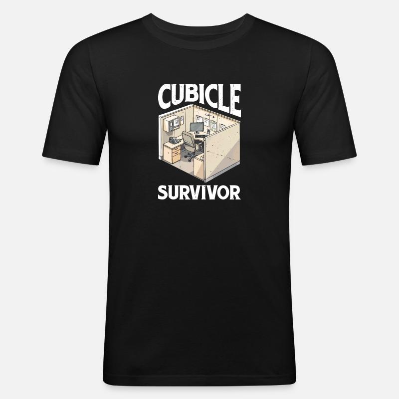 Cubicle Survivor 2 - Männer Slim Fit T-Shirt - Schwarz