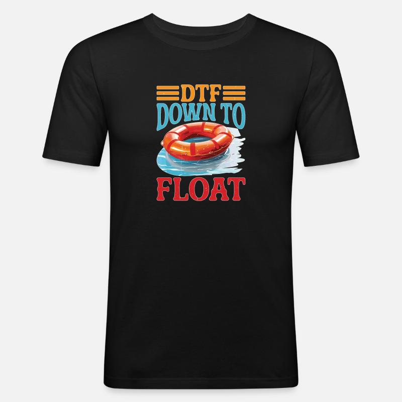DTF Down To Float - Männer Slim Fit T-Shirt - Schwarz