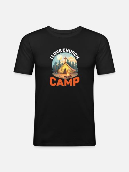 I Love Church Camp 2 - Men's Slim Fit T-Shirt - black