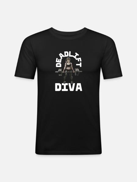 Deadlift Diva 9 - Männer Slim Fit T-Shirt - Schwarz