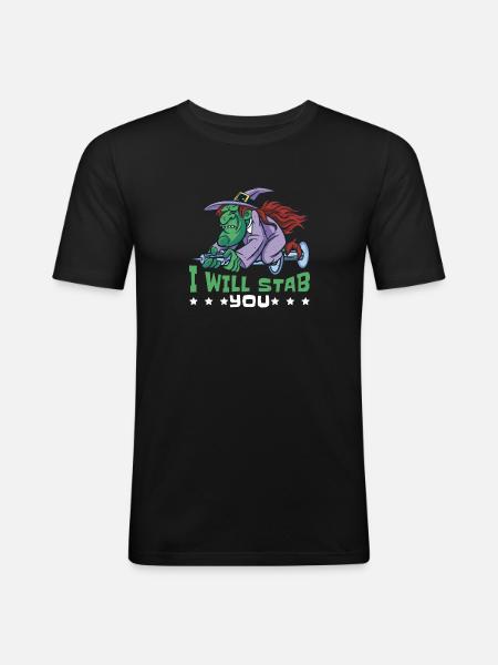 I Will Stab You 7 - Männer Slim Fit T-Shirt - Schwarz