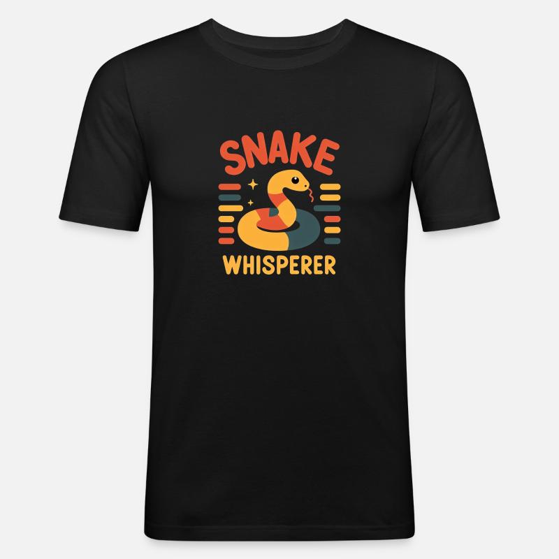 Snake Whisperer 3 - Männer Slim Fit T-Shirt - Schwarz