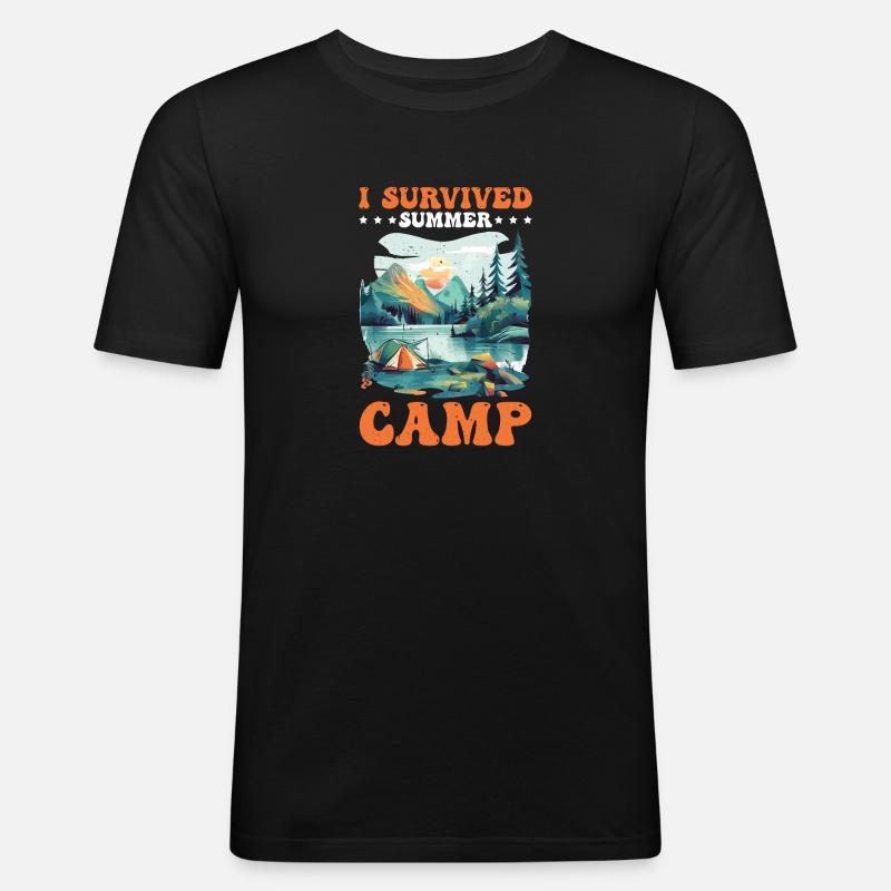 I Survived Summer Camp 5 - Männer Slim Fit T-Shirt - Schwarz