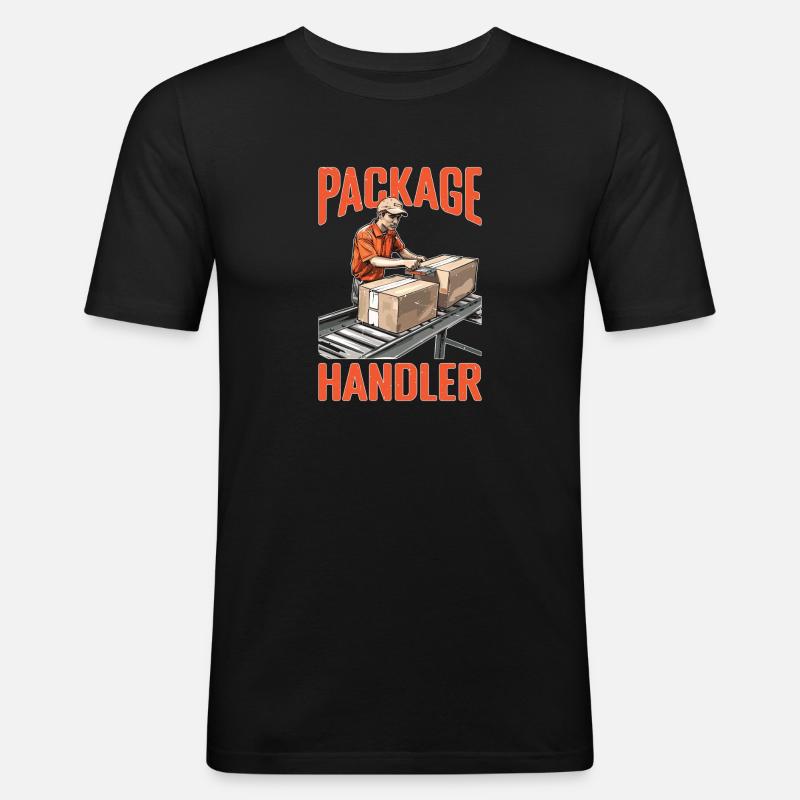 Package Handler 5 - Männer Slim Fit T-Shirt - Schwarz