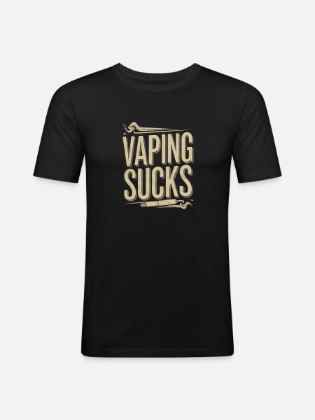 Vaping Sucks 4 - Männer Slim Fit T-Shirt - Schwarz