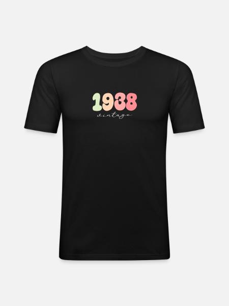 Birthday year of birth 1938 - Men's Slim Fit T-Shirt - black