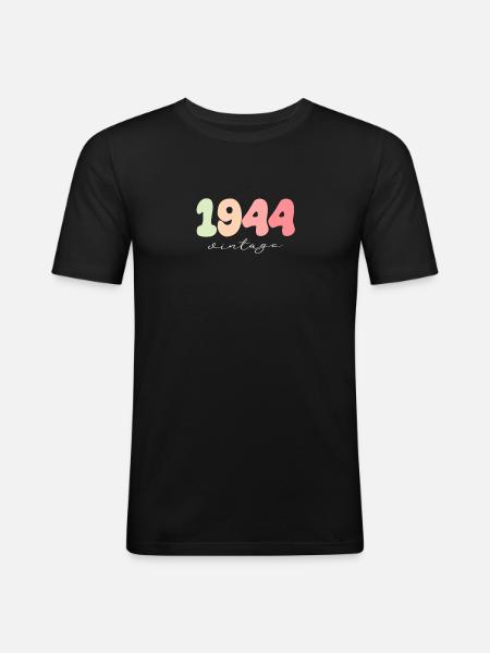 1944 Birthday Year of birth - Men's Slim Fit T-Shirt - black