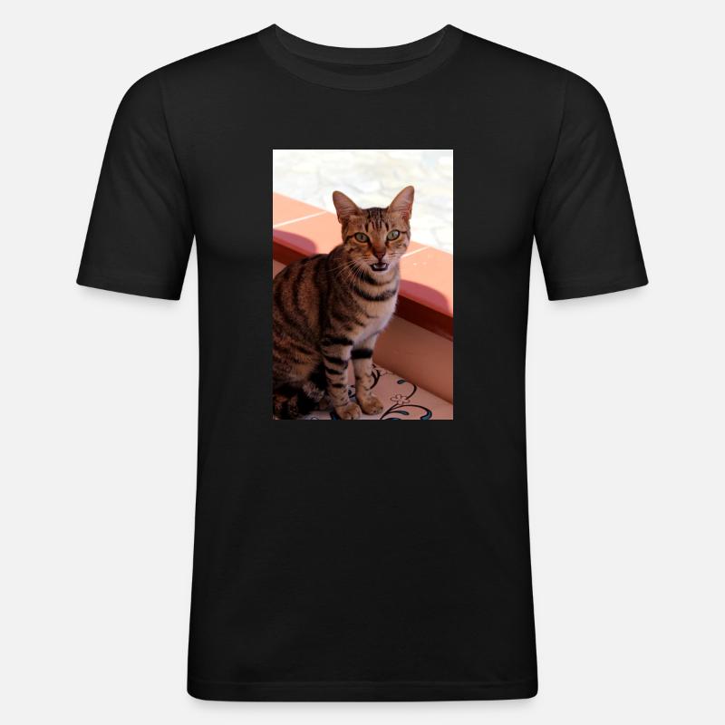 Katze, Kätzchen - Männer Slim Fit T-Shirt - Schwarz