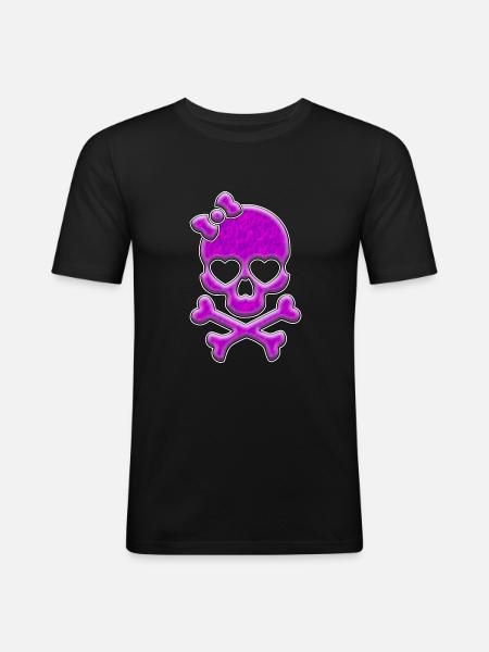 Pink Lady Skull | Skull skull - Men's Slim Fit T-Shirt - black