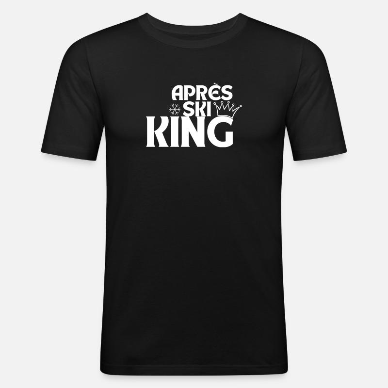 Aprés Ski - Männer Slim Fit T-Shirt - Schwarz