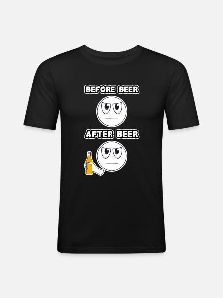 Lustiges Bier Shirt - Männer Slim Fit T-Shirt - Schwarz