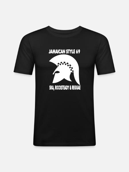 jamaican style 69 - Männer Slim Fit T-Shirt - Schwarz
