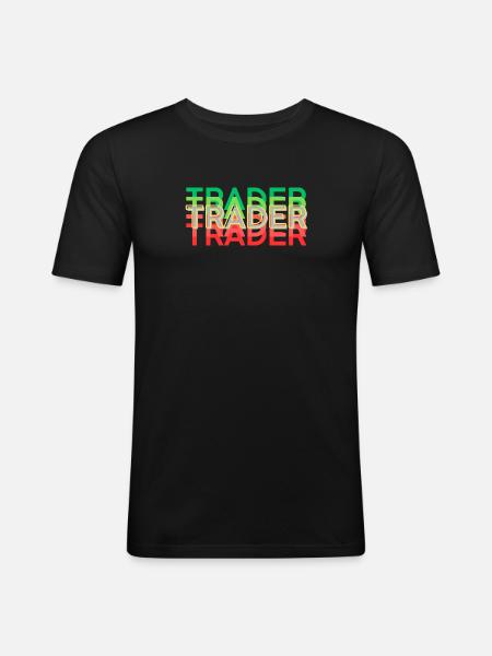 TRADER bunt - Männer Slim Fit T-Shirt - Schwarz