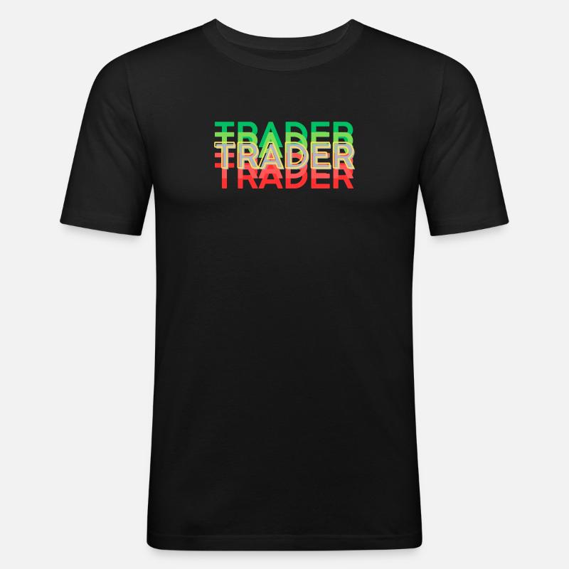 TRADER bunt - Männer Slim Fit T-Shirt - Schwarz