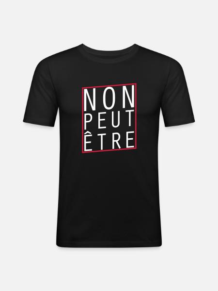 Non peut-être - T-shirt près du corps Homme - noir