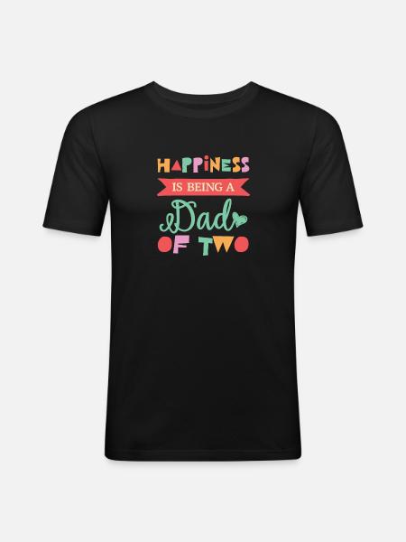 Heldigvis er der at være en far til to børn - Herre Slim Fit T-Shirt - sort