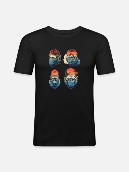 Lustiges Affe Schimpanse DNA - Männer Slim Fit T-Shirt - Schwarz