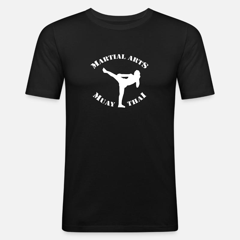 MUAY THAI - Männer Slim Fit T-Shirt - Schwarz