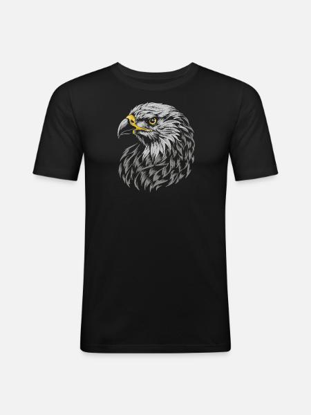 Aigle royale - T-shirt près du corps Homme - noir