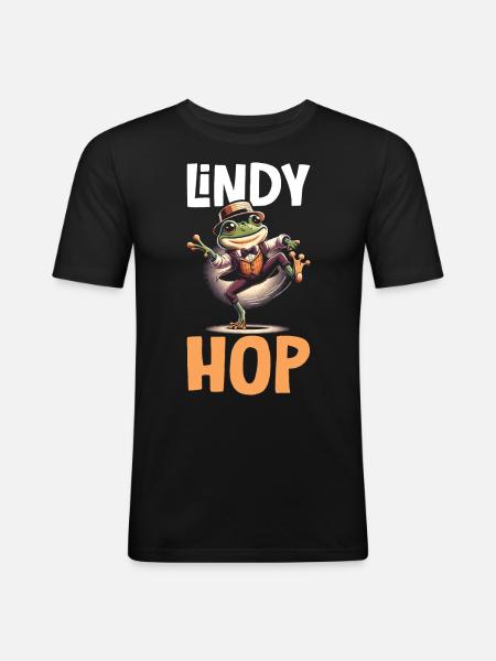 Lindy Hop Dancer Swinging Dancing Swing Dance - Men's Slim Fit T-Shirt - black