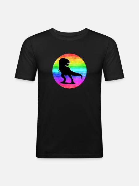Dinosaur circle - Men's Slim Fit T-Shirt - black