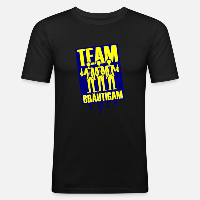 Team Bräutigam Polterhochzeit - Männer Slim Fit T-Shirt - Schwarz