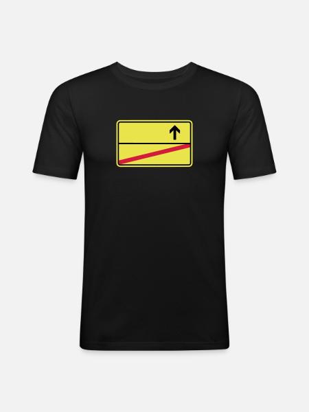 Ortsschild - Männer Slim Fit T-Shirt - Schwarz