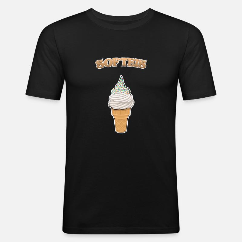 Softeis - Männer Slim Fit T-Shirt - Schwarz