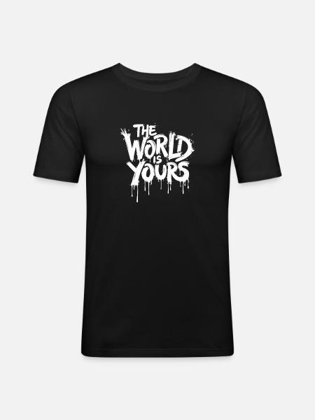 THE WORLD IS YOURS - Men's Slim Fit T-Shirt - black