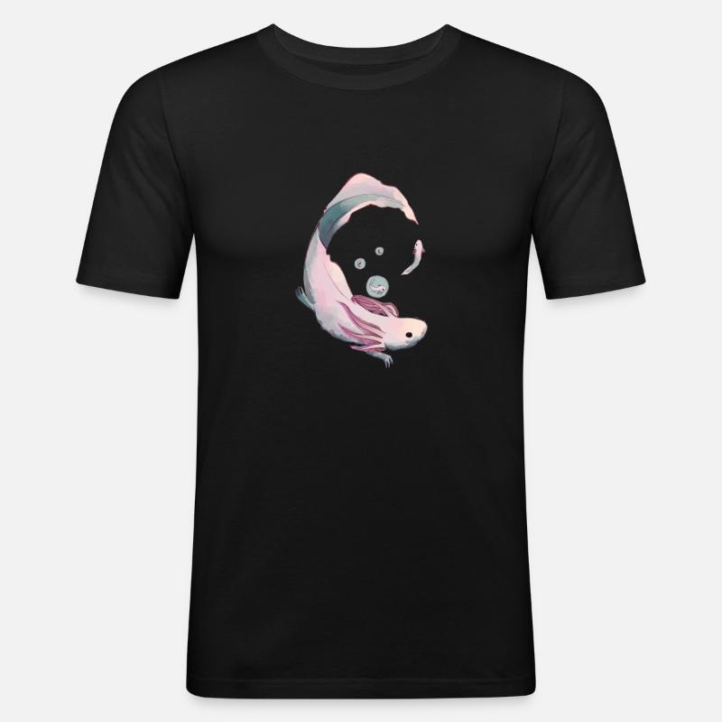 Axolotl Evolution - Männer Slim Fit T-Shirt - Schwarz