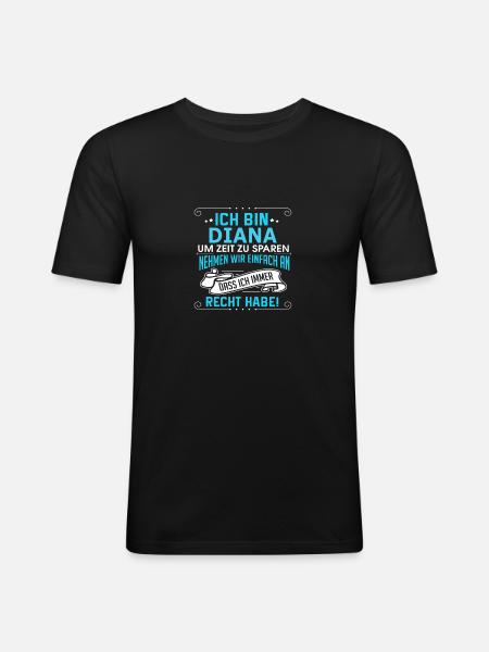 DIANA - Männer Slim Fit T-Shirt - Schwarz