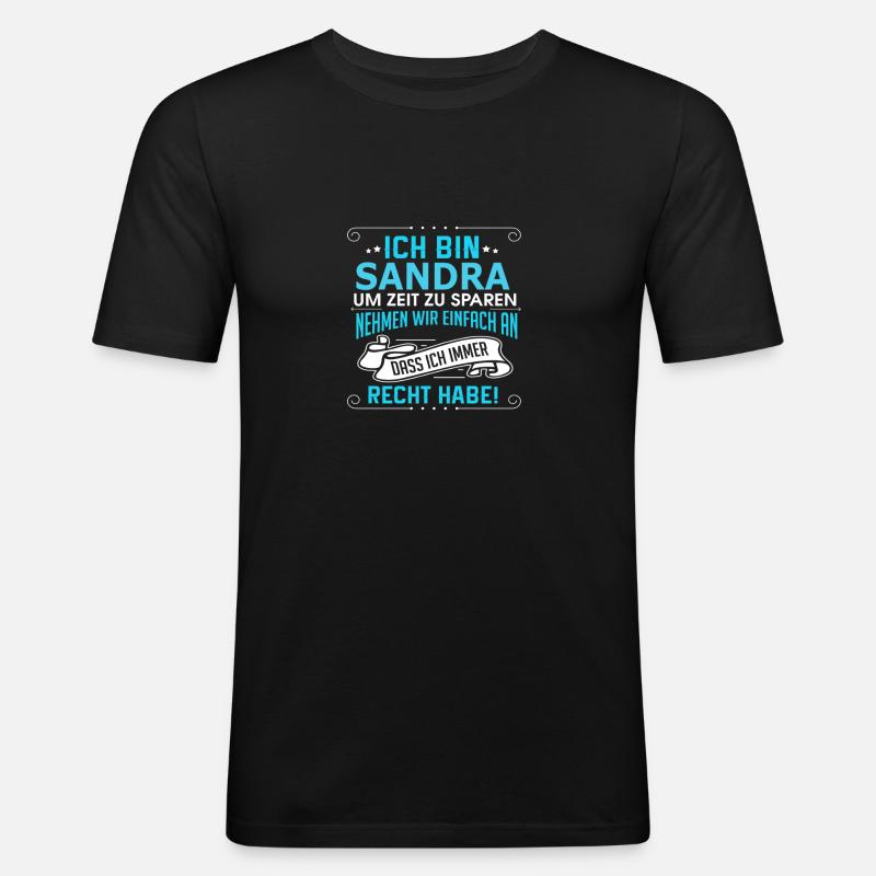 SANDRA - Männer Slim Fit T-Shirt - Schwarz