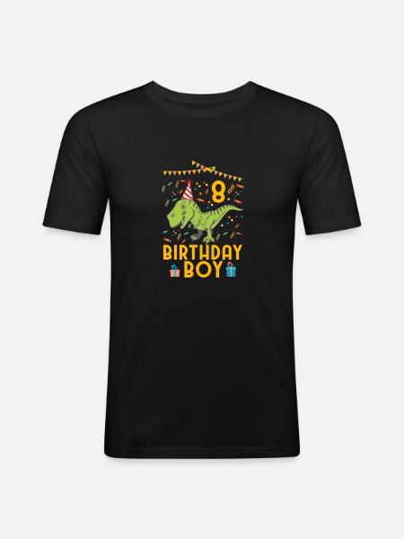 Birthday Boy - 8th birthday - Men's Slim Fit T-Shirt - black