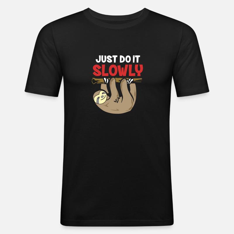 Mach es langsam Affe - Männer Slim Fit T-Shirt - Schwarz