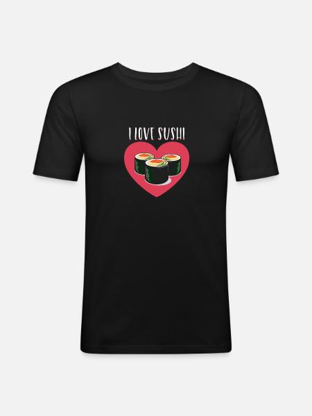 I Love Sushi - Men's Slim Fit T-Shirt - black