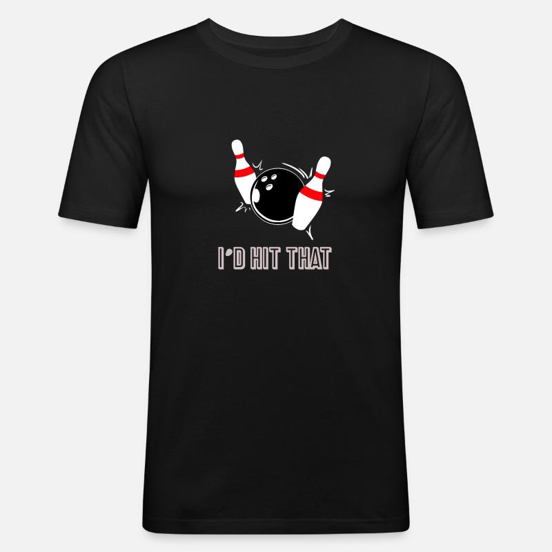 Bowling - Play - Gift - Cone - Men's Slim Fit T-Shirt - black