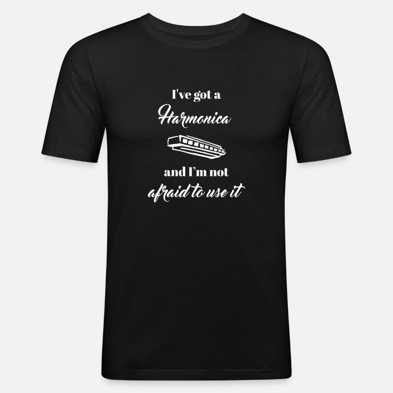 harmonica - harmonica player - harmonica - Men's Slim Fit T-Shirt - black