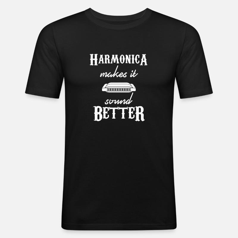 harmonica - harmonica player - harmonica - Men's Slim Fit T-Shirt - black