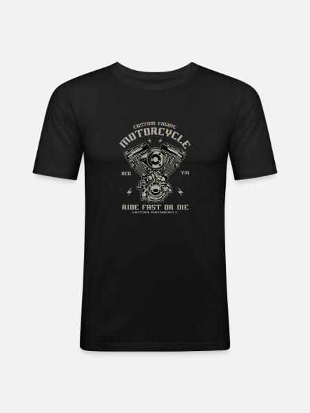 Custom Engine - Men's Slim Fit T-Shirt - black