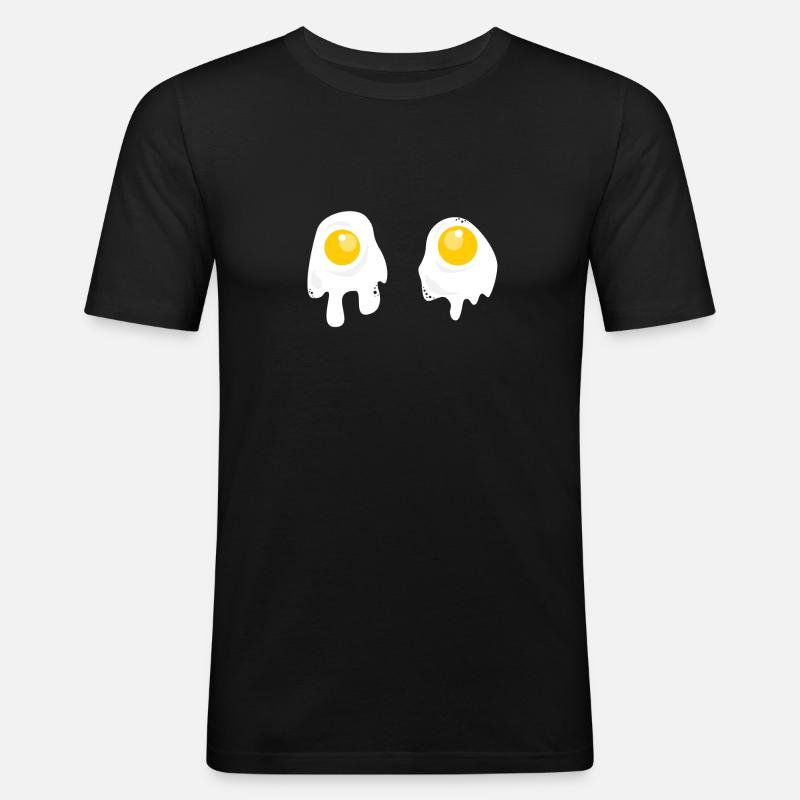 Fried Eggs - Breakfast - Männer Slim Fit T-Shirt - Schwarz