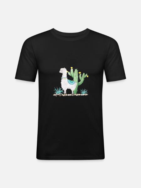 lama - T-shirt près du corps Homme - noir