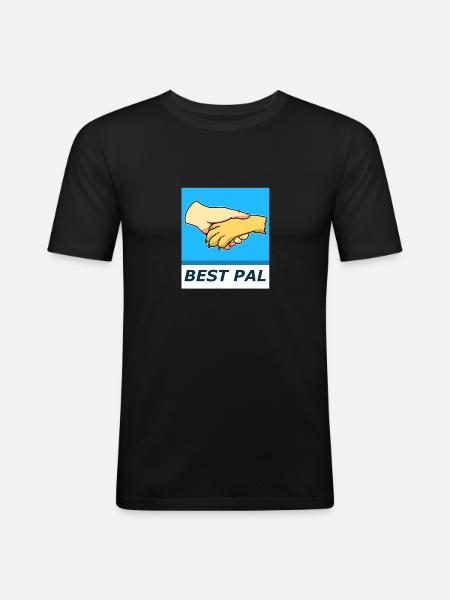 Best buddy - human - dog - Men's Slim Fit T-Shirt - black