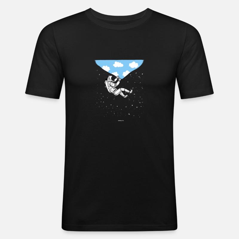 ASTRONAUT Wolken Geschenk - Männer Slim Fit T-Shirt - Schwarz
