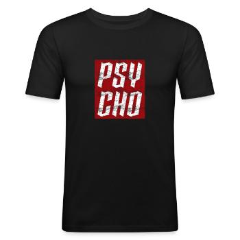 Psycho design - Men's Slim Fit T-Shirt - black - Front - Nik (191cm)